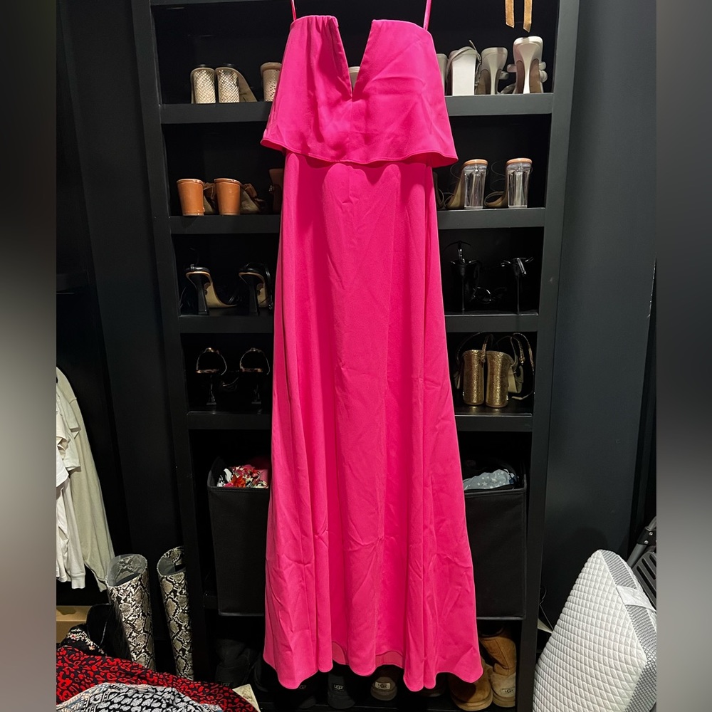 BCBG hot pink strapless dress (size 2) $75